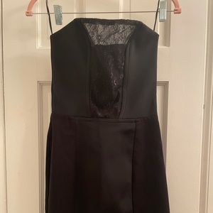 Make strapless and lace black mini dress with boning sz 36